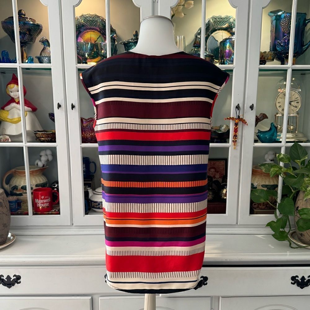 J. Crew Multicolor Satin Top Size 2 - Picture 4 of 7